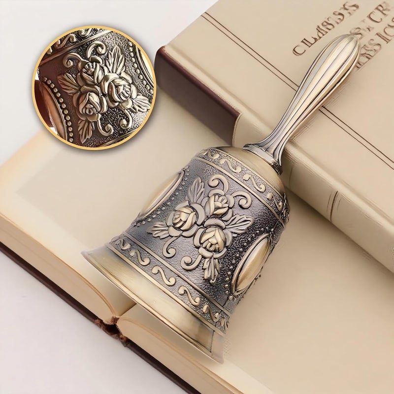 ARKLOID 1 Pack Vintage Hand Bell for Wedding,Dinner,Gift (Bronze) - Image 2
